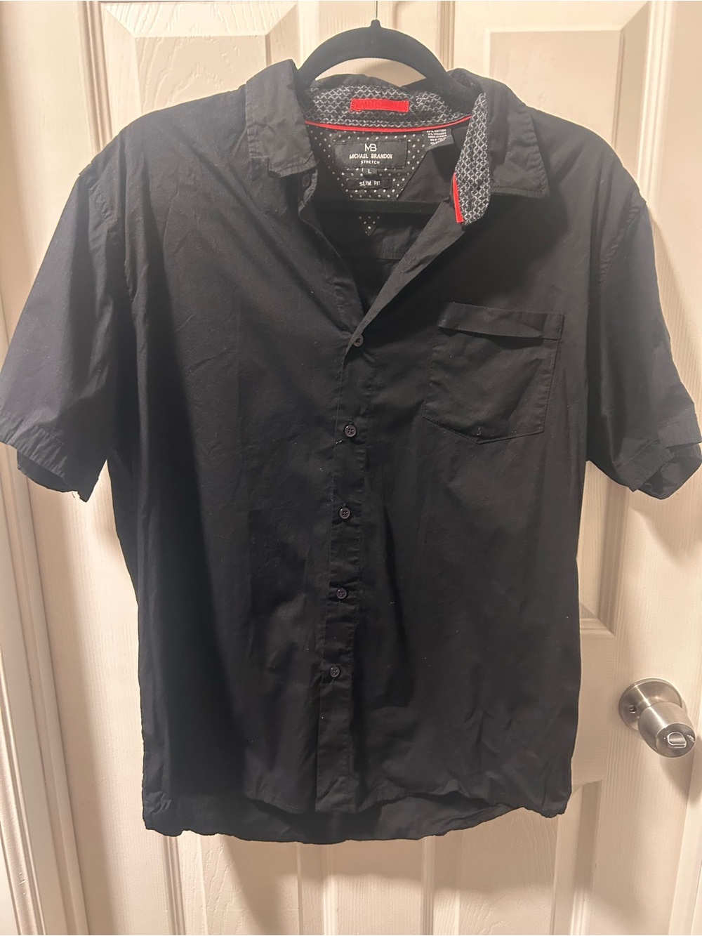 Michael Brandon Black Short-Sleeve Button Down Shirt